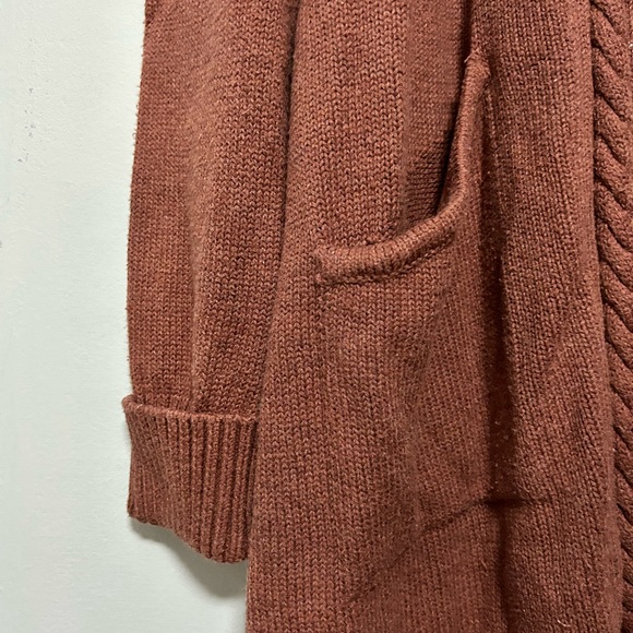 Tahari Burnt Orange Cable Knit Cardigan - Picture 3 of 4